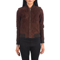 Bliss Brown Suede Bomber Jacket
