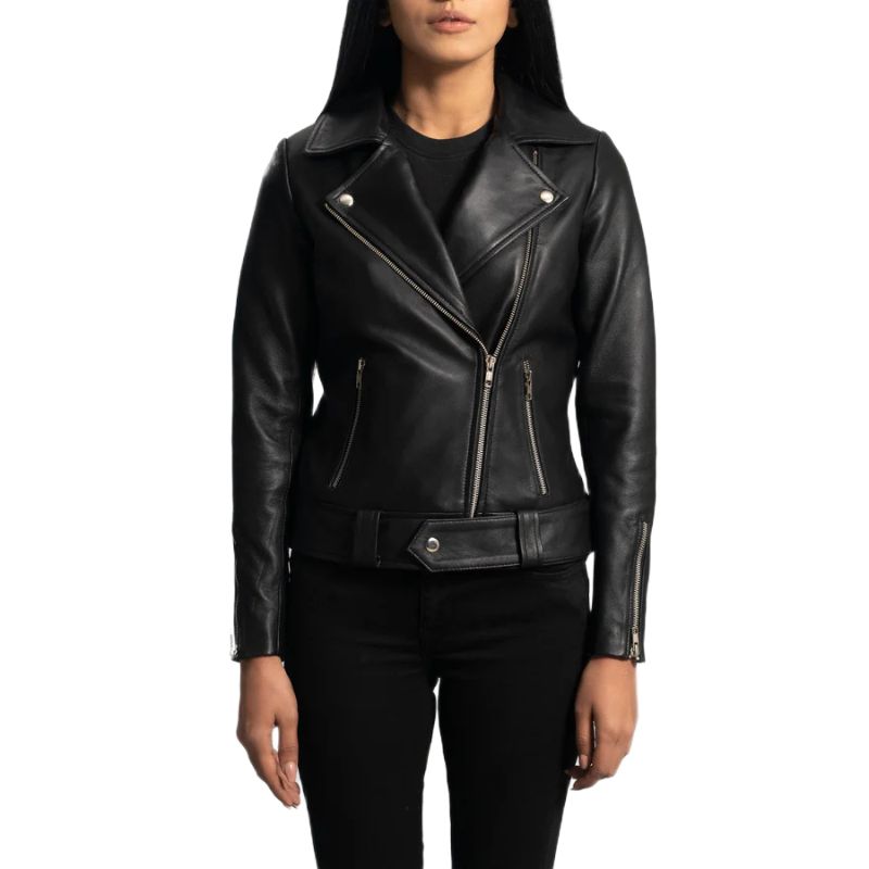 Rumy Black Leather Biker Jacket