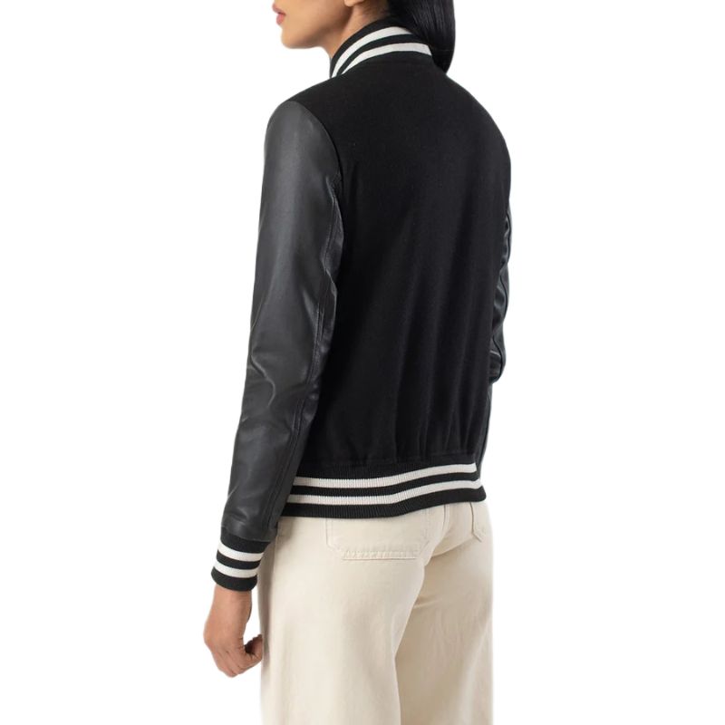 Savant Black Hybrid Varsity Jacket