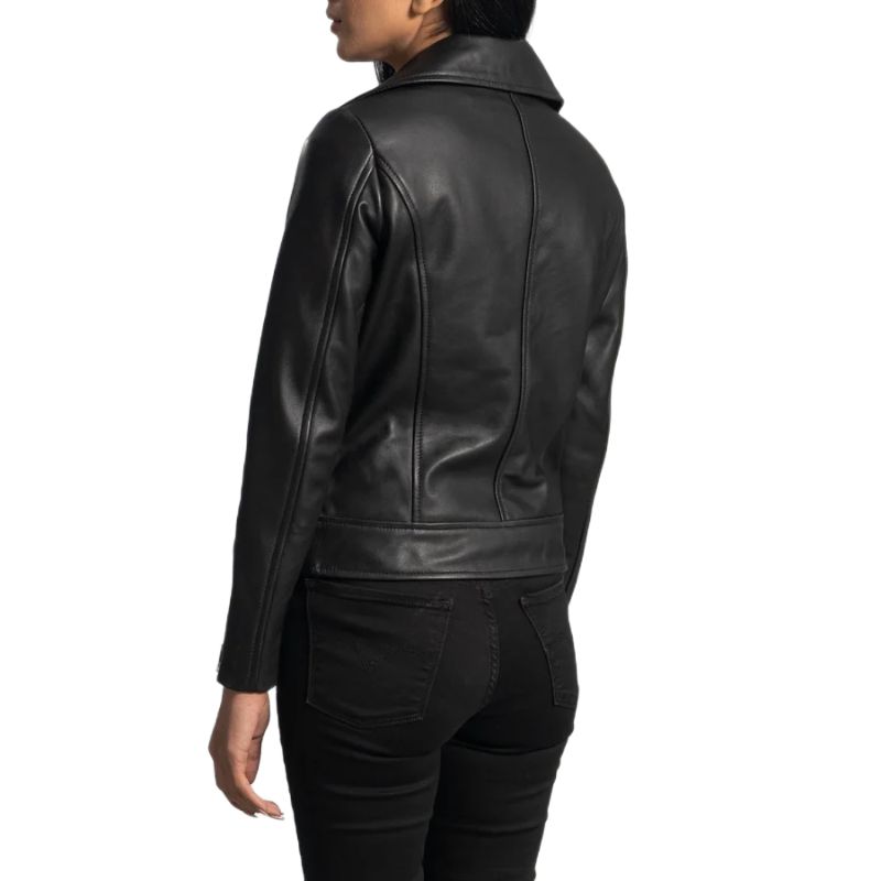 Rumy Black Leather Biker Jacket