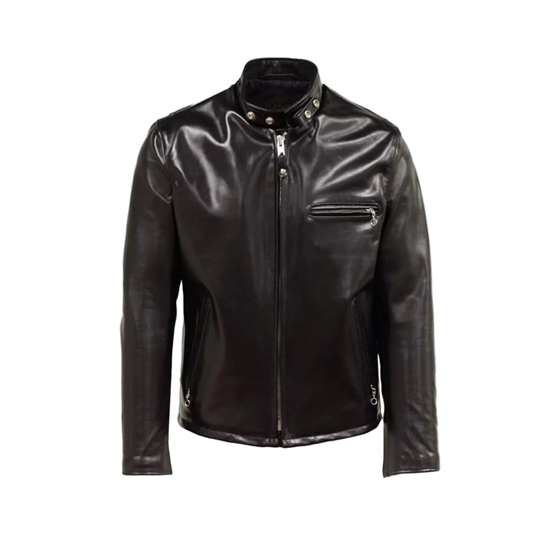 Classic Black Horsehide Racer Jacket Timeless Motorcycle Style