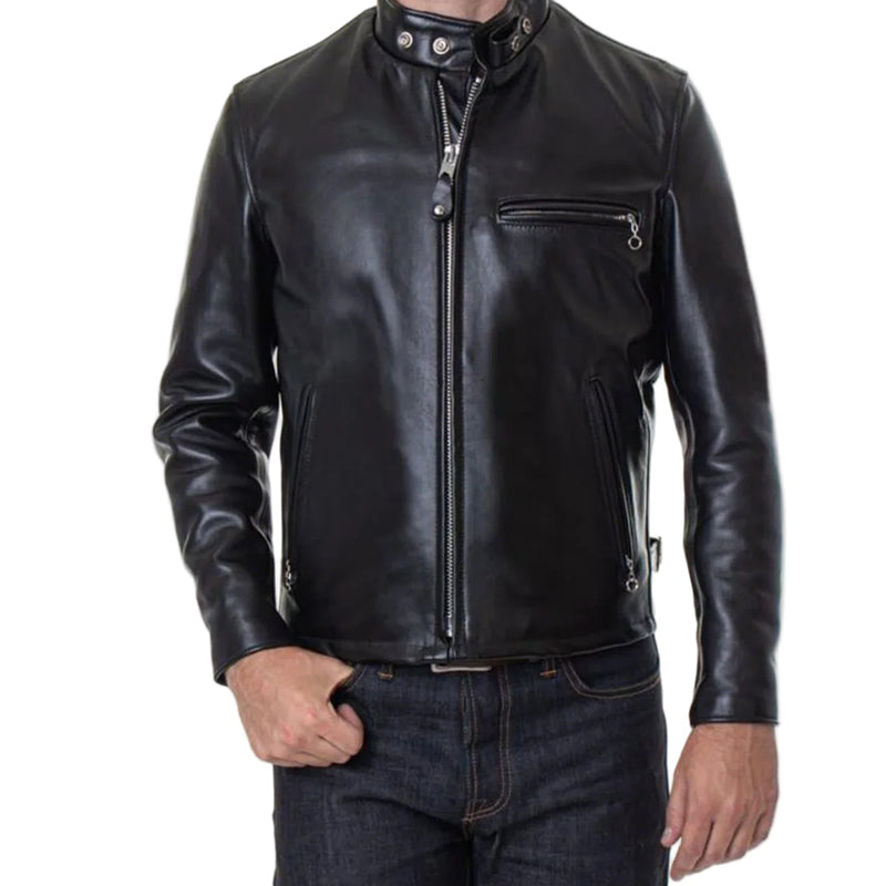 Classic Black Horsehide Racer Jacket Timeless Motorcycle Style