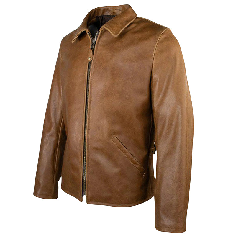 Men’s Waxy Buffalo Leather Sunset Jacket Rugged Western Style