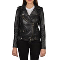 Alison Black Leather Biker Jacket