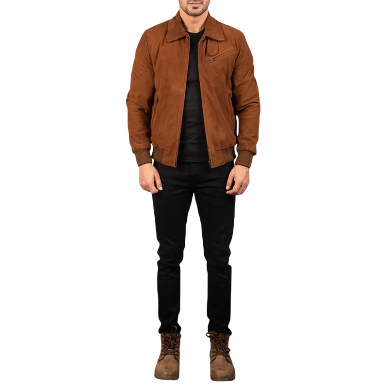 Tomchi Tan Suede Leather Jacket