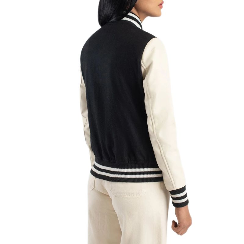 Savant Black & White Hybrid Varsity Jacket