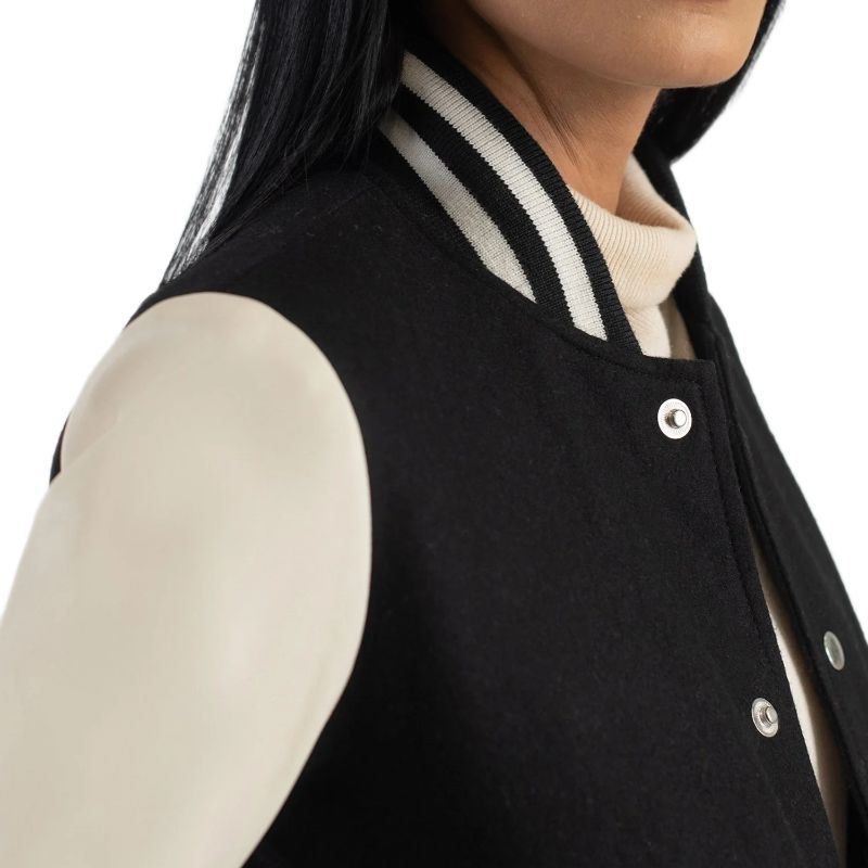 Savant Black & White Hybrid Varsity Jacket