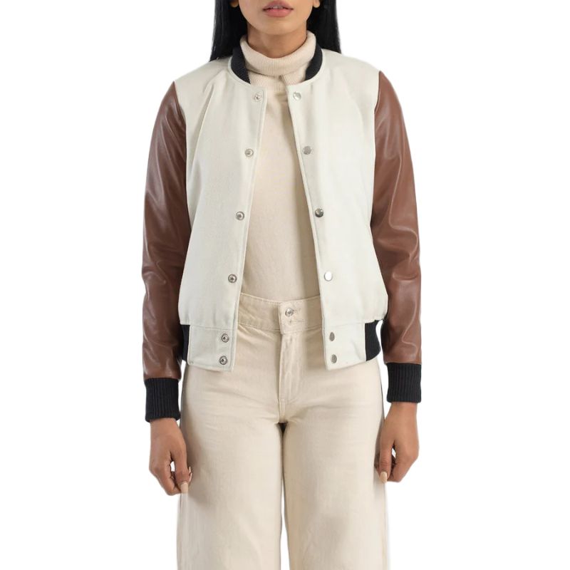 Bliss Black Leather Bomber Jacket