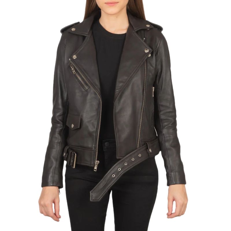 Alison Brown Leather Biker Jacket