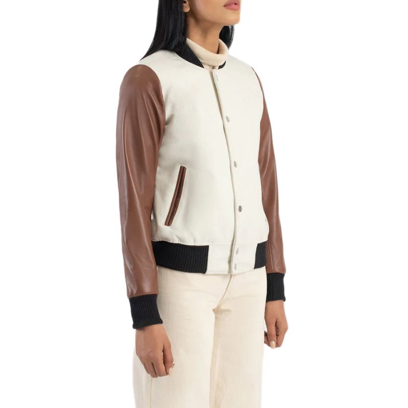 Bliss Black Leather Bomber Jacket