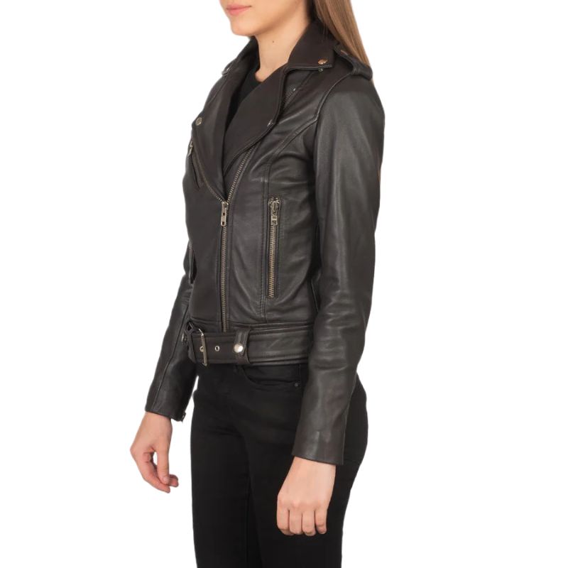 Alison Brown Leather Biker Jacket