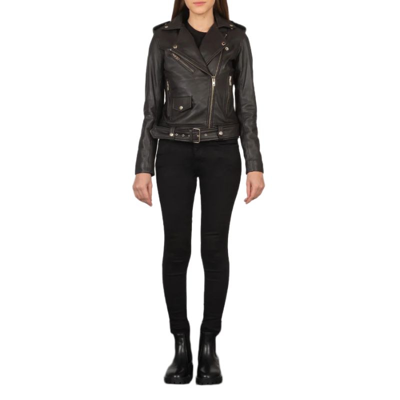 Alison Brown Leather Biker Jacket