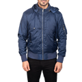 Hanklin Ma-1 Blue Hooded Bomber Jacket