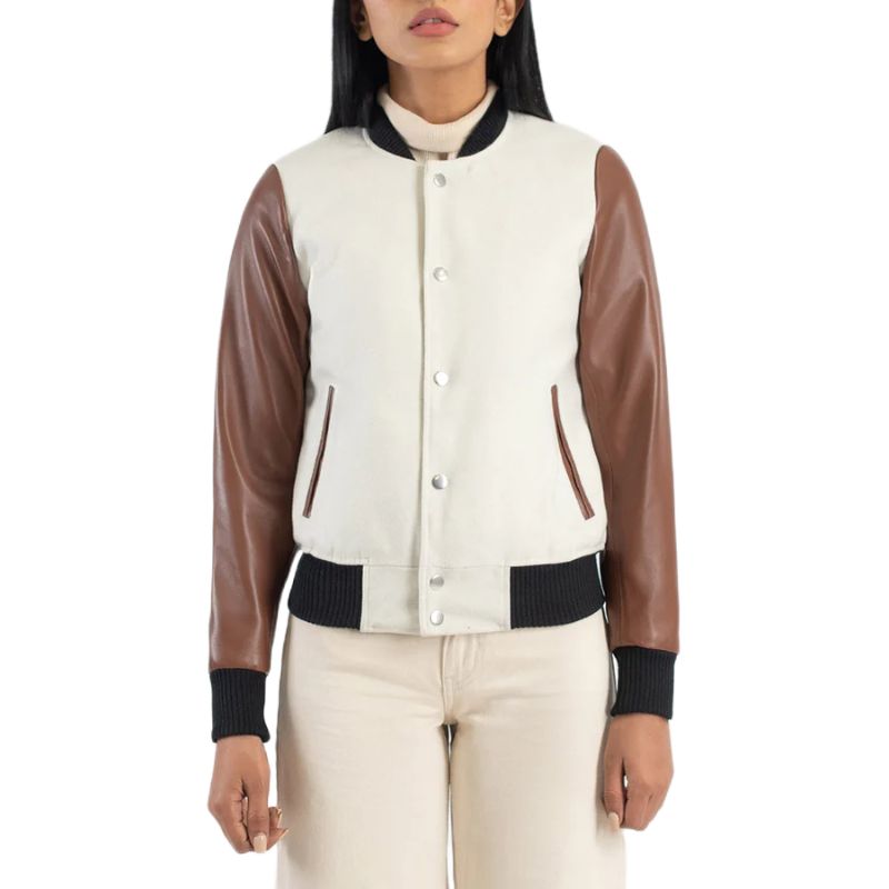 Bliss Black Leather Bomber Jacket