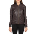 Bliss Maroon Leather Bomber Jacket