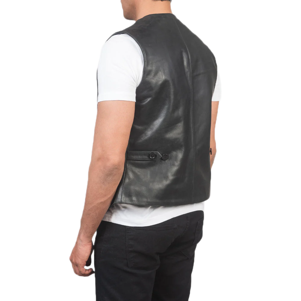 Auden Black Leather Vest