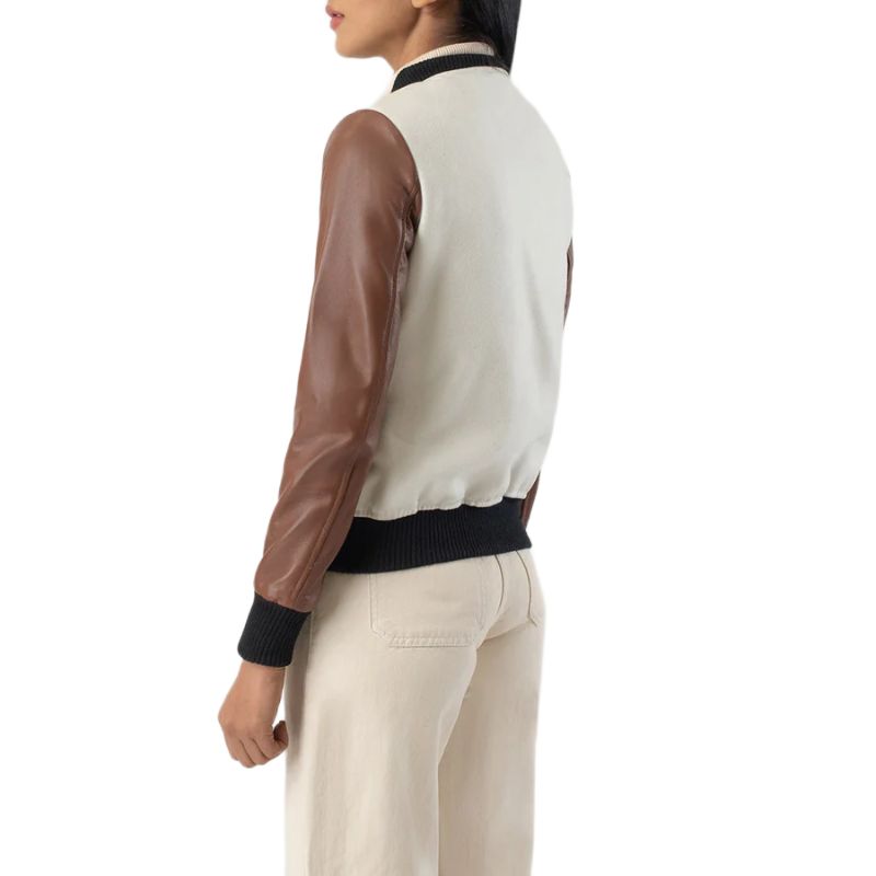 Bliss Black Leather Bomber Jacket
