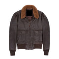 Men’s Brown Cockpit Flight Jacket Shearling Collar