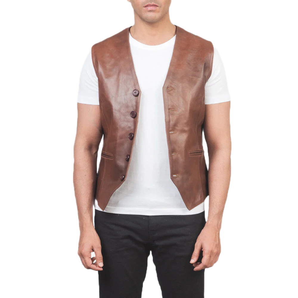 Auden Brown Leather Vest