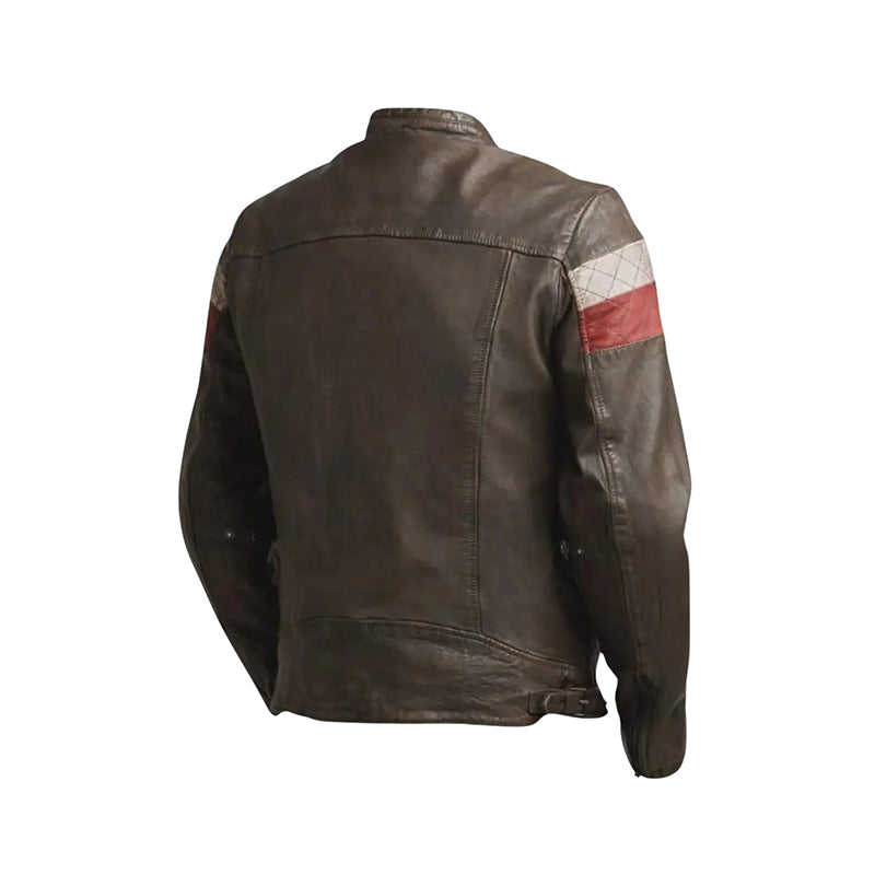 Vintage Leather Motorcycle Jacket for Men