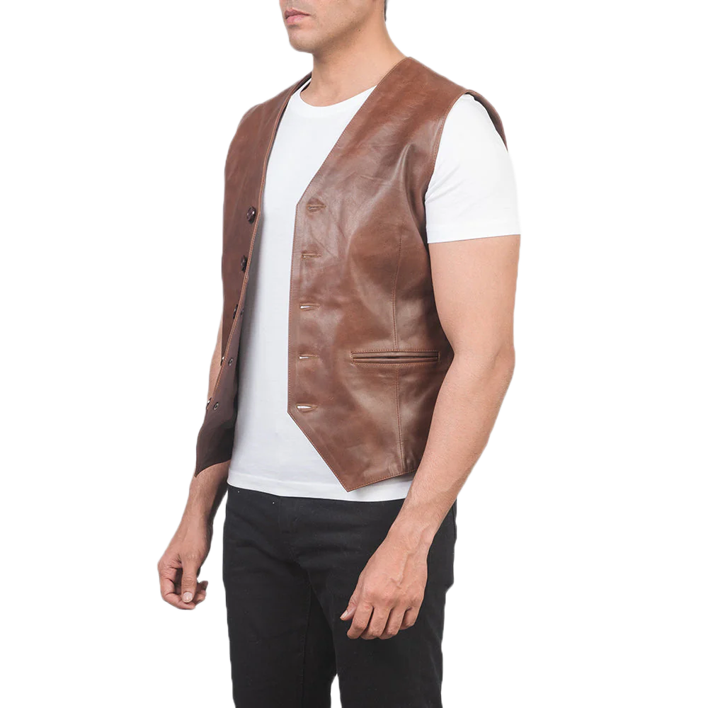 Auden Brown Leather Vest