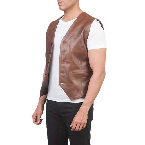 Auden Brown Leather Vest