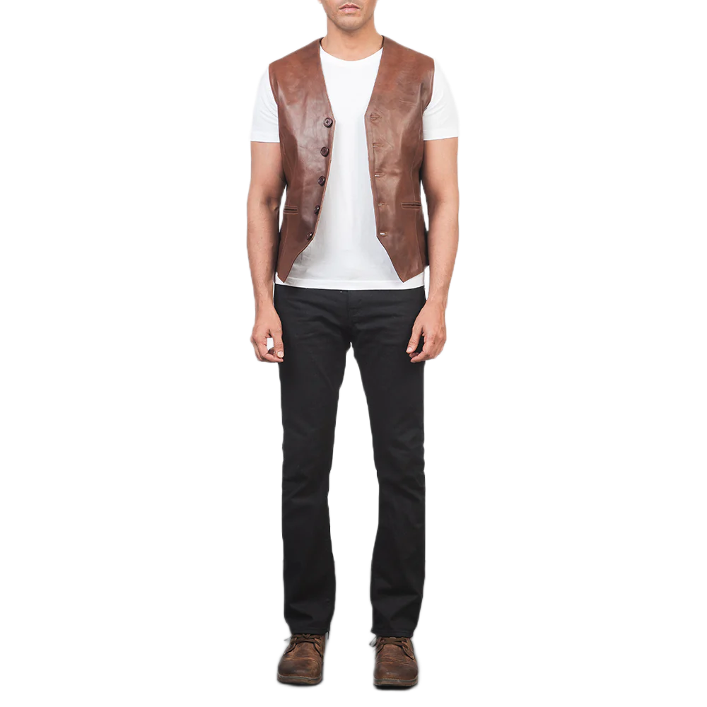 Auden Brown Leather Vest