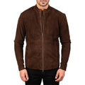 Charcoal Mocha Suede Biker Jacket