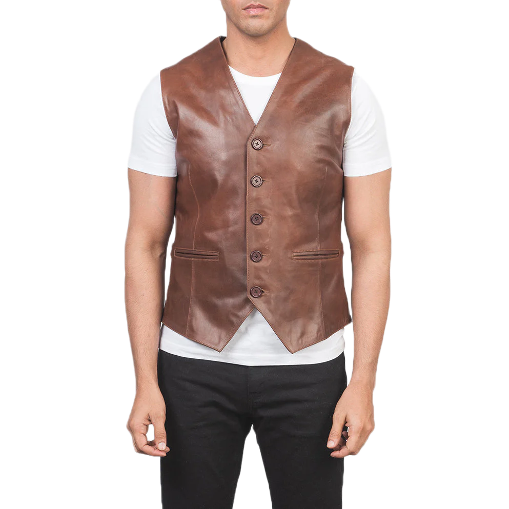 Auden Brown Leather Vest