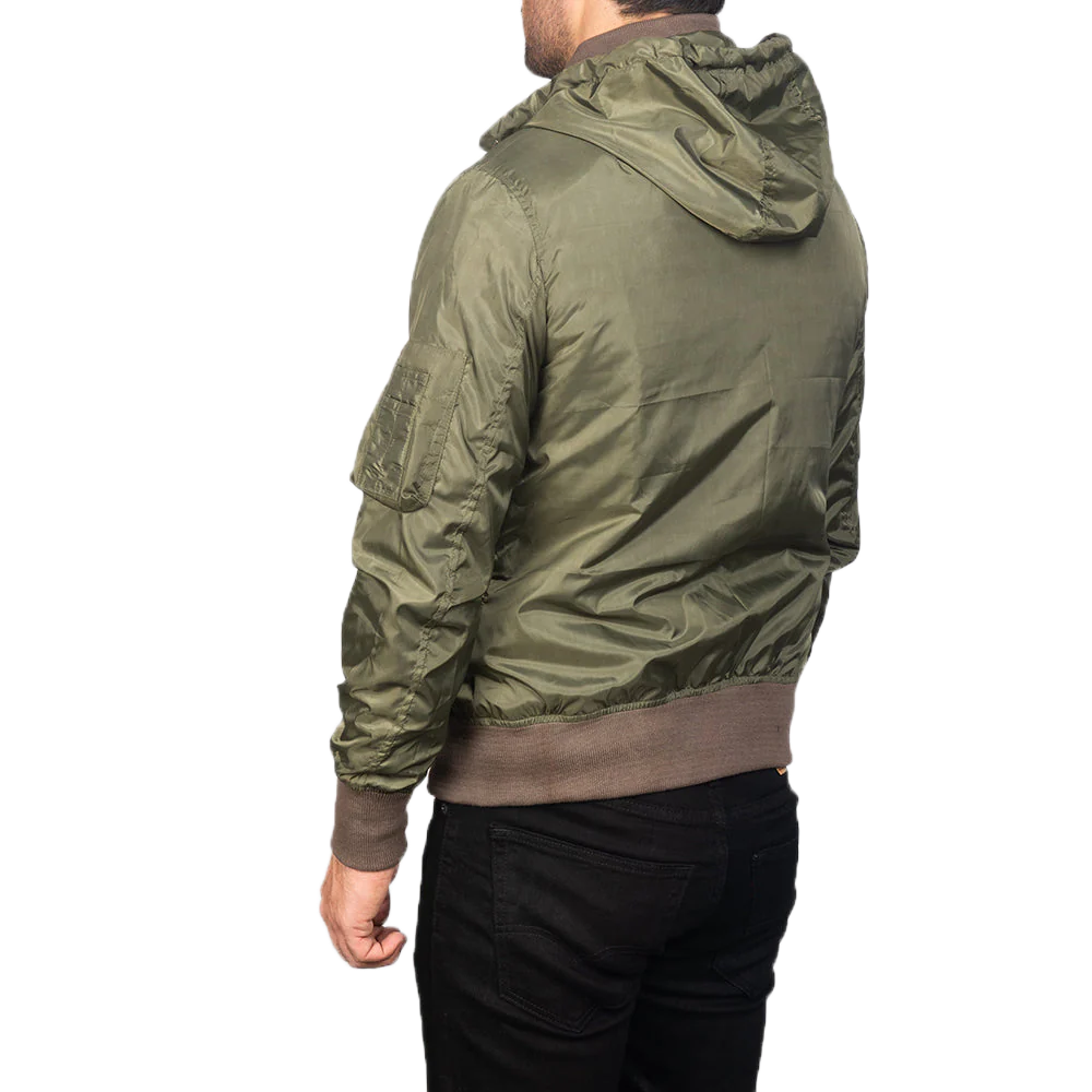 Hanklin Ma-1 Green Hooded Bomber Jacket