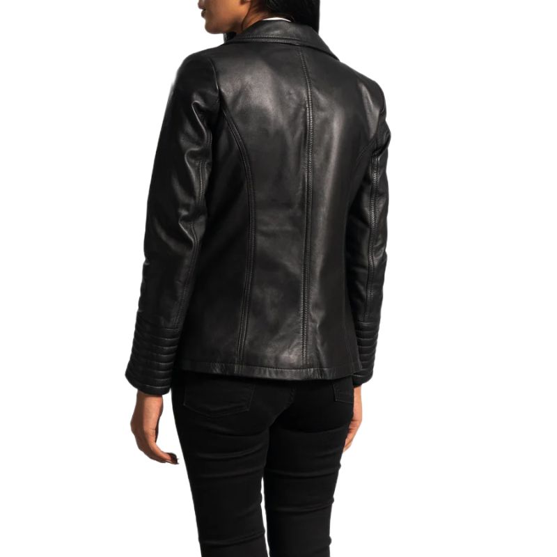 Selina Black Leather Blazer