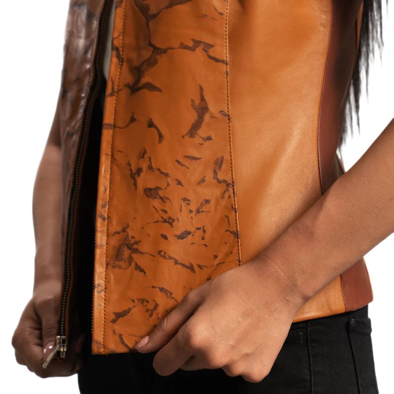 Westina Tan Dye Leather Vest