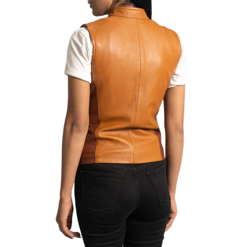 Westina Tan Dye Leather Vest