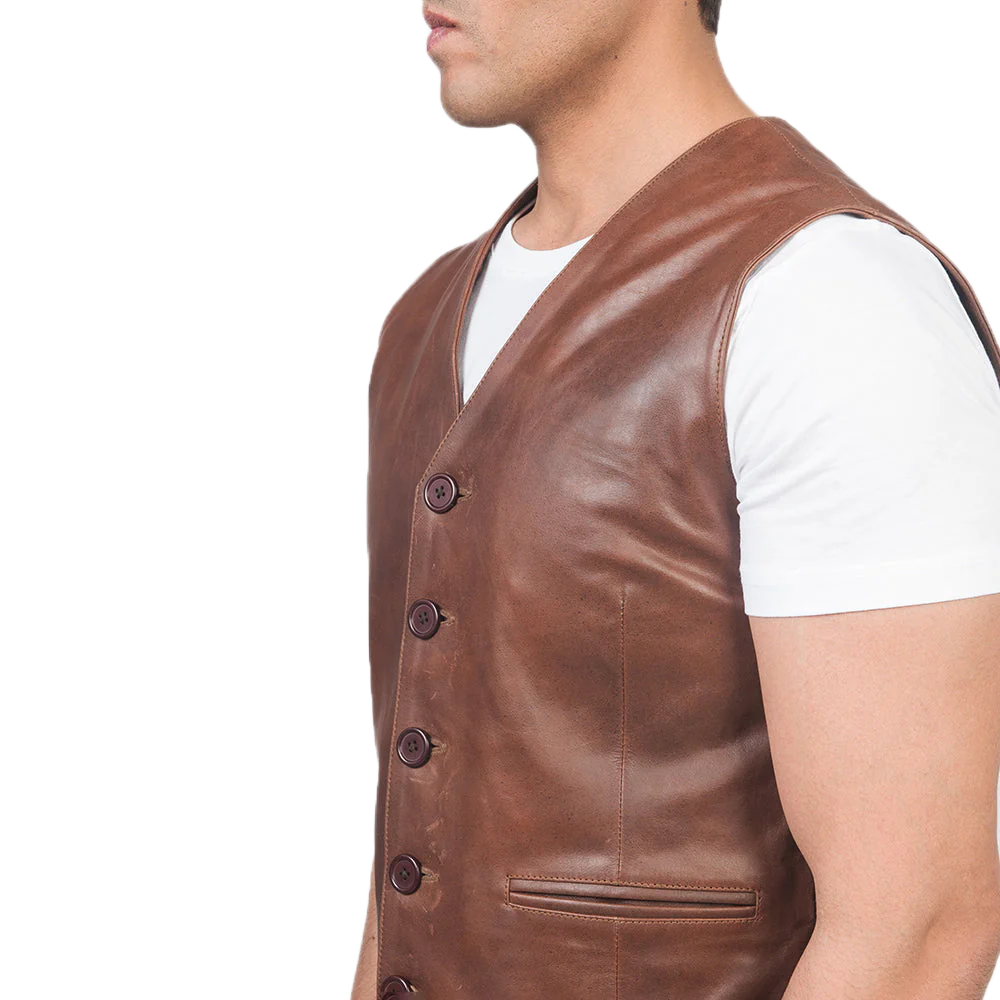Auden Brown Leather Vest