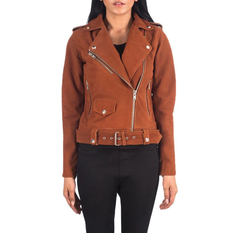 Alison Brown Suede Biker Jacket