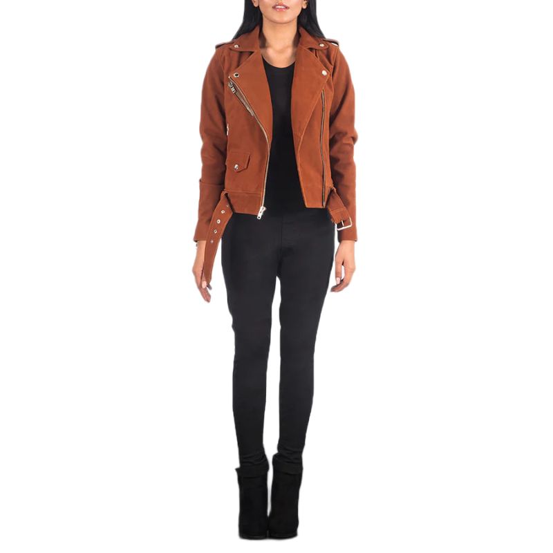Alison Brown Suede Biker Jacket