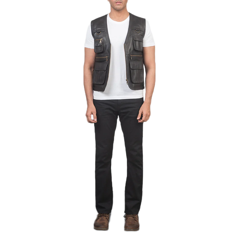 Safari Brown Leather Vest