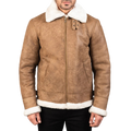 Francis B-3 Distressed Brown Leather Bomber Jacket