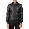 Coffmen Black A2 Leather Bomber Jacket