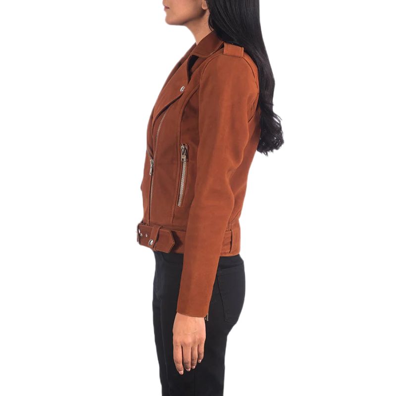 Alison Brown Suede Biker Jacket
