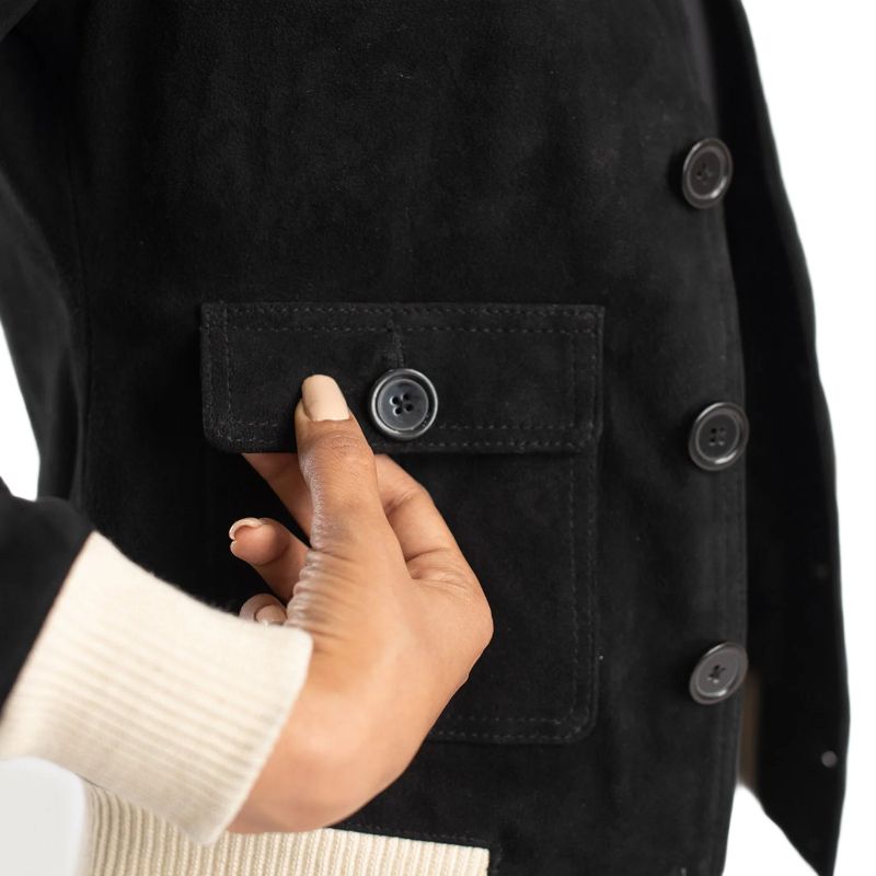 Sasha A1 Black Suede Bomber Jacket