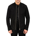 Charcoal Black Suede Biker Jacket