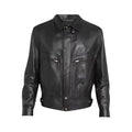 Men’s Classic Black Leather Bomber Jacket