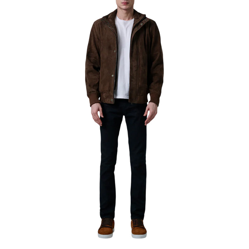 Lester Brown Suede Bomber Jacket