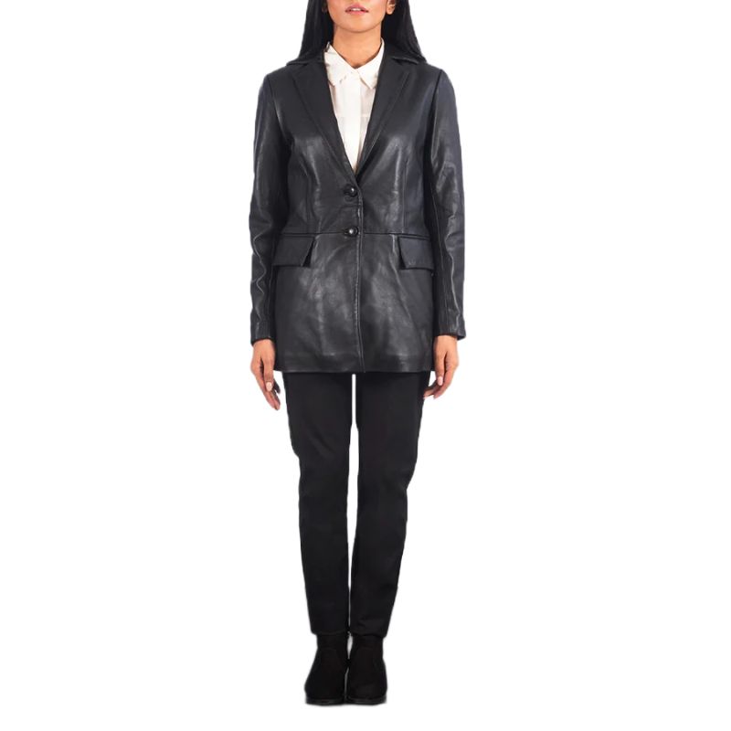 Marilyn Black Leather Blazer