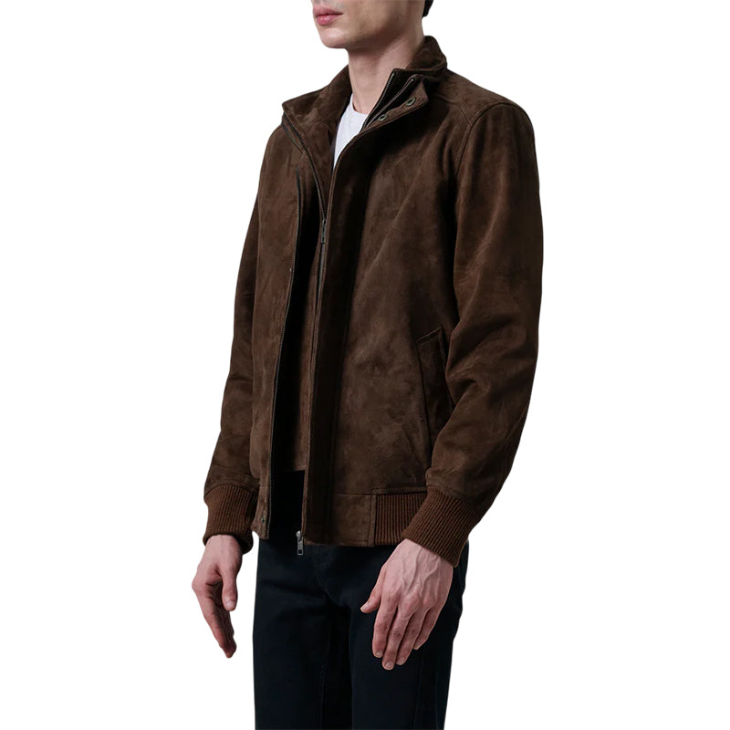 Lester Brown Suede Bomber Jacket