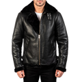 Alberto Shearling Black Leather Jacket