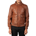 Coffmen Brown A2 Leather Bomber Jacket