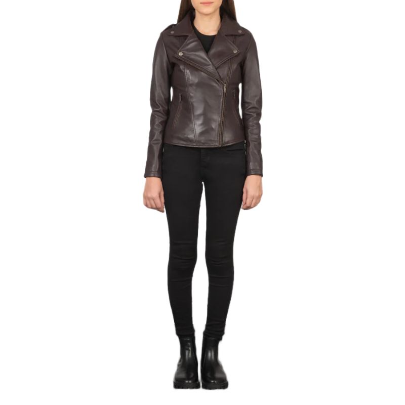 Flashback Maroon Leather Biker Jacket