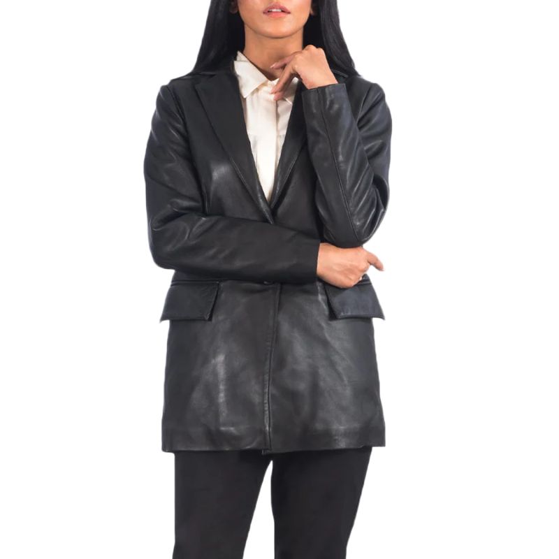 Marilyn Black Leather Blazer